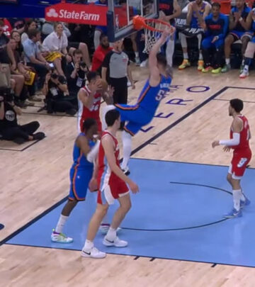 OKC Thunder guard shows off impressive vertical leap.