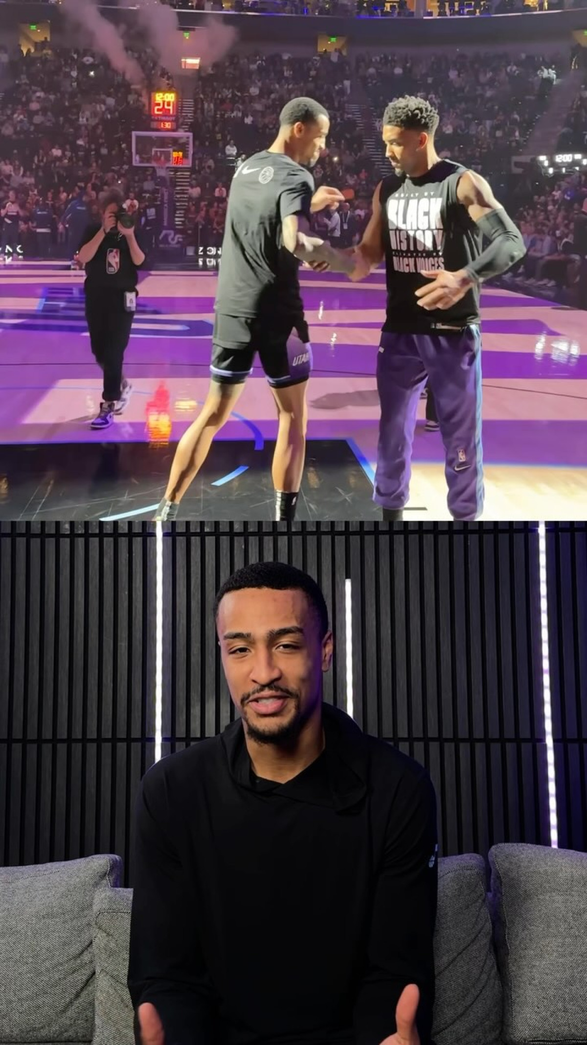The power forward creates special connections through elaborate handshake routines on the court