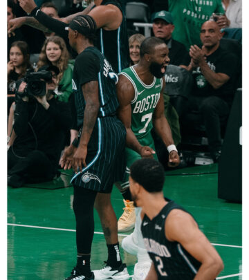 Boston's towering center issues resolute statement as defending champions gear up for postseason.