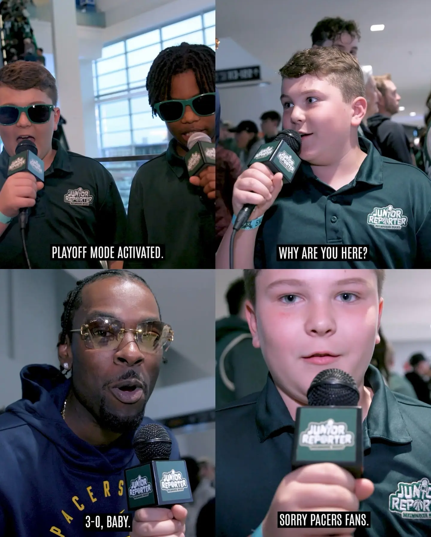 Milwaukee Bucks Share Hilarious Moment As Junior Reporters Interview Fans Young journalists steal the show before the NBA team's pre-game coverage.
