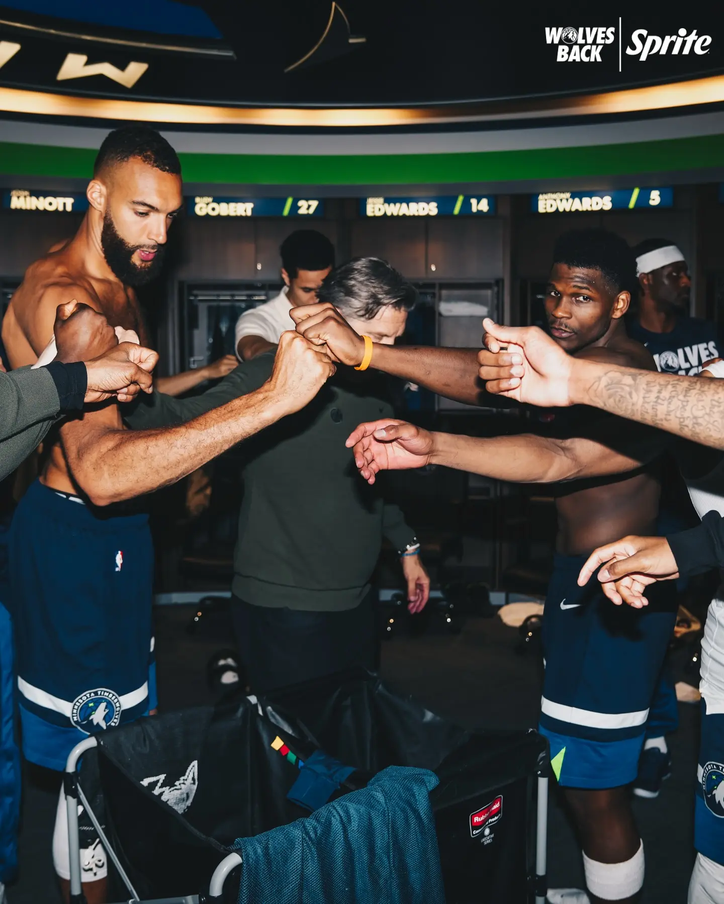 Basketball team based in Minneapolis shares sleepy victory message after thrilling win.
